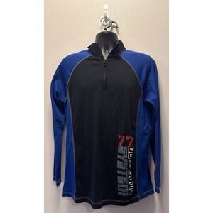Vintage Bugle‎ Boy Sweater Med. Blue Pullover 1/4 Zip 77 Tracking System 90s y2k